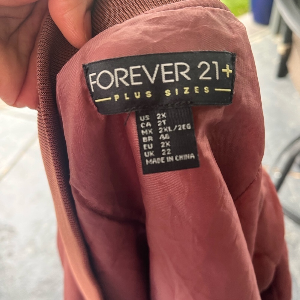 Women's Cinnamon Colored Bomber Jacket buy forever 21 size US 2X - Picture 5 of 5